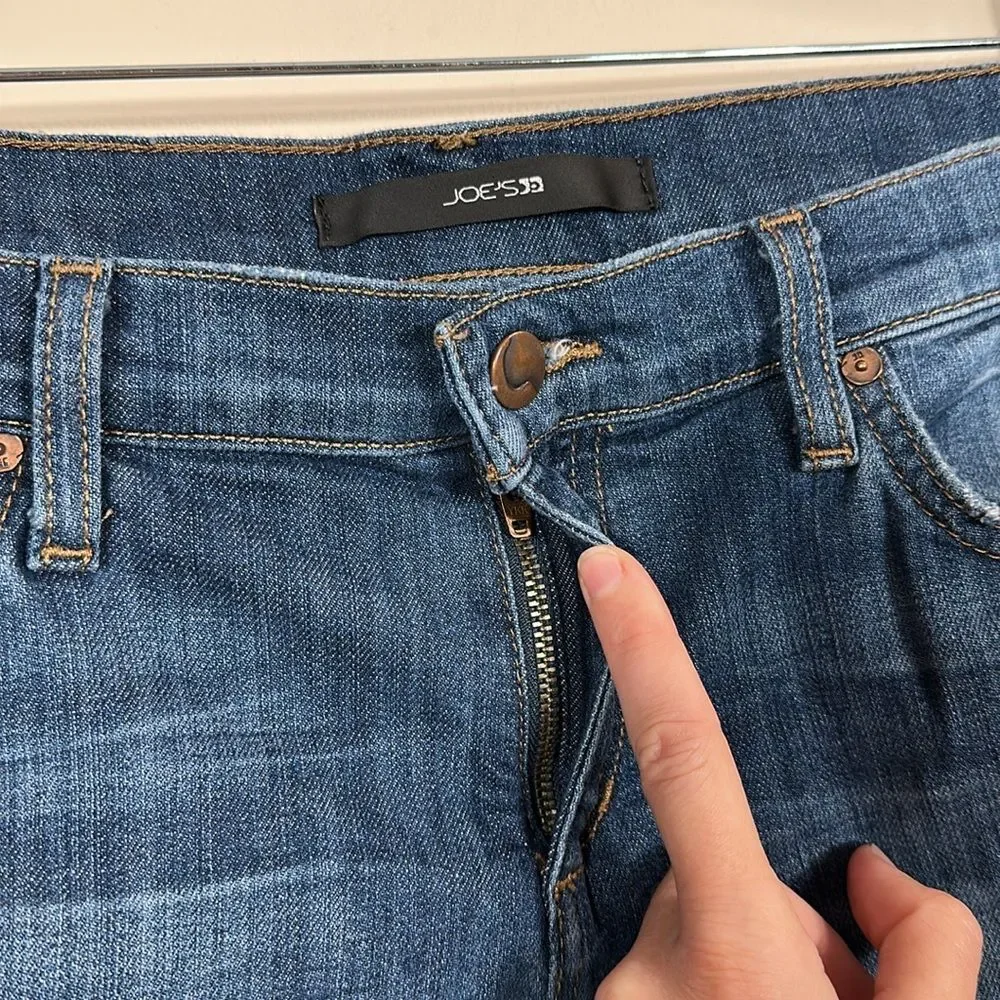 Joes Geordie Blue Medium Wash Denim Jean Stretch Casual Womens Shorts Size 28